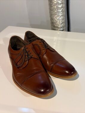 Stacy Adams Brown Leather Cap-Toe Oxfords